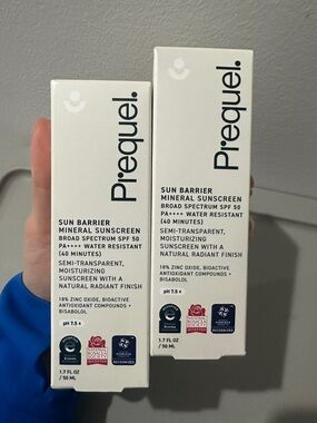 NEW Prequel Sun Barrier Mineral Sunscreen SPF 50, set of 2